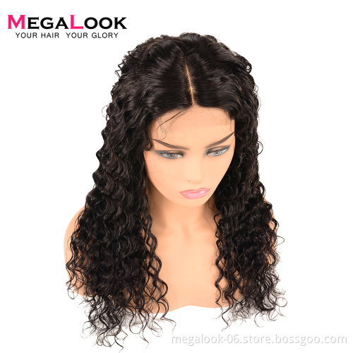 Megalook Hair Discounts Kim Kardashian High Density Heat Resistant Brazilian Human Hair Deep Wave Lace Wig